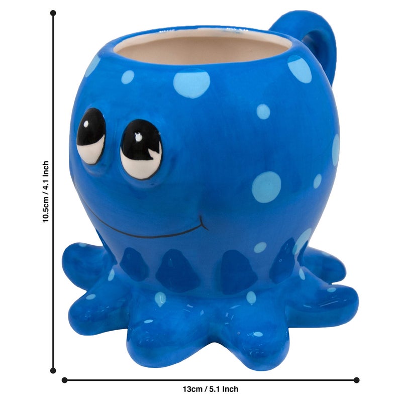 Deluxebase Crockery Critters - Octopus Mug from Hand-Painted Animal Shaped Drinking Cup. Novelty Tea and Coffee Gift for Kids and Adults and Cute Kitchen Accessories. - Image 2